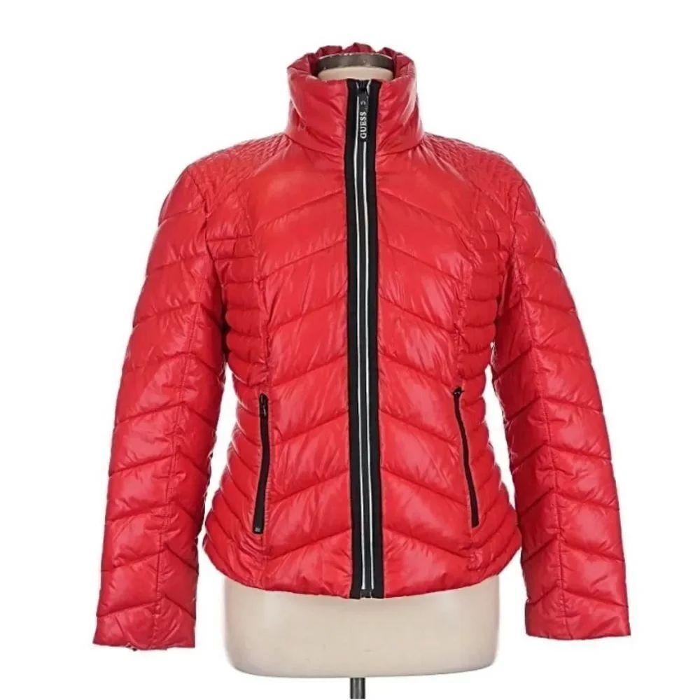 *Guess* Red Quilted Puffer Snow Ski Jacket Jrs XL